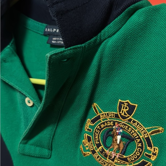 Rugby by Ralph Lauren Green and Navy Polo Shirt - Picture 3 of 8